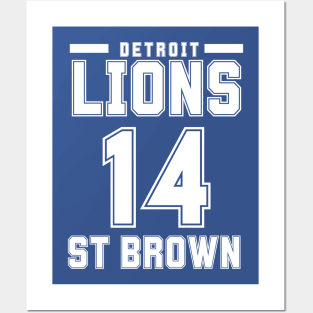 Detroit Lions St Brown 14 American Football Posters and Art